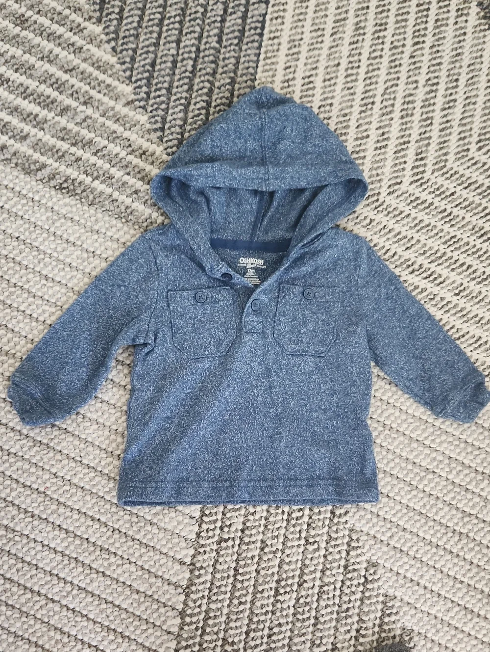 OshKosh B'gosh Blue Heather Hooded Toddler Pullover